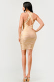 Gold Glamour Bandage Dress - Pikemla