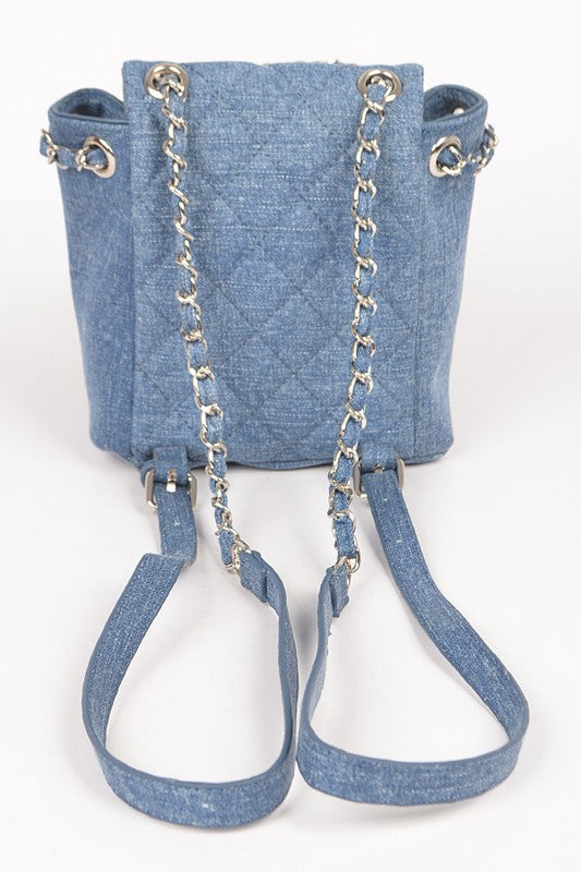 Denim Fashion Backpack - Pikemla