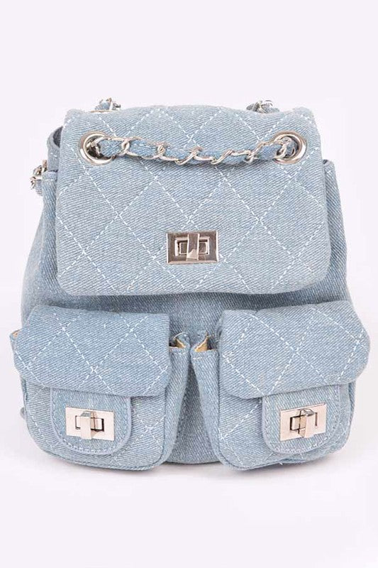 Denim Fashion Backpack - Pikemla