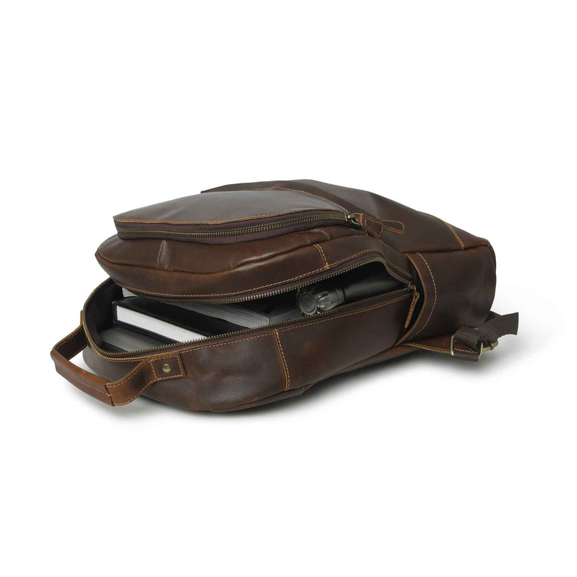 MaheTri Cambridge Unisex Buffalo Leather Backpack