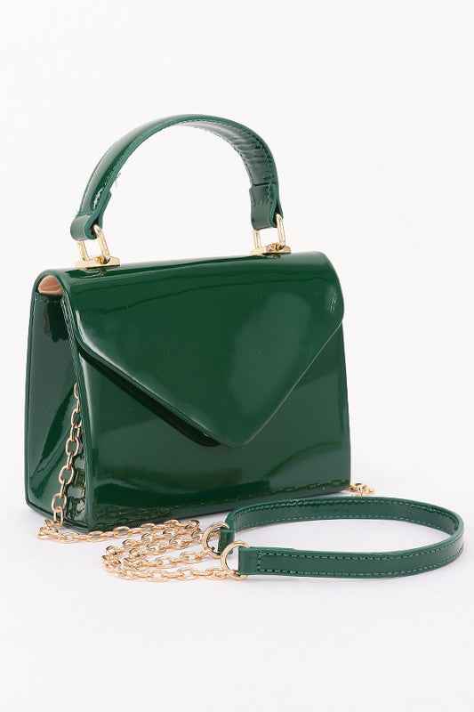 Patent Leather Top Handle Swing Bag
