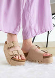 NINA DOUBLE BUCKLE BANDS COMFORTABLE FLATFORM