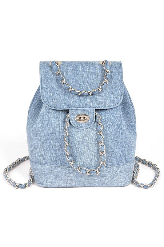 Denim Fashion Backpack - Pikemla