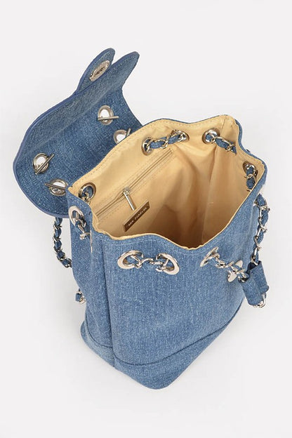 Denim Fashion Backpack - Pikemla