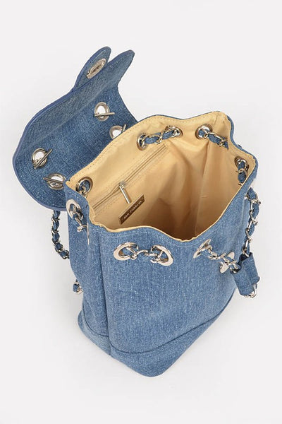 Denim Fashion Backpack - Pikemla