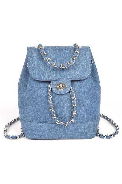 Denim Fashion Backpack - Pikemla