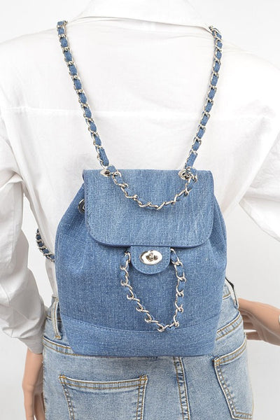 Denim Fashion Backpack - Pikemla