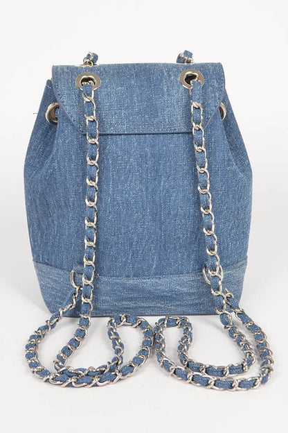 Denim Fashion Backpack - Pikemla