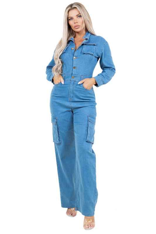 WOMEN FASHION DENIM JUMPSUIT