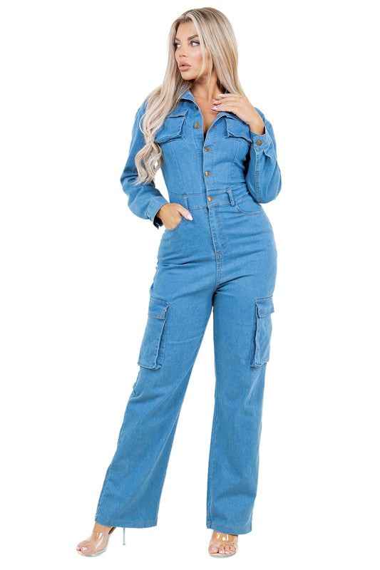 WOMEN FASHION DENIM JUMPSUIT
