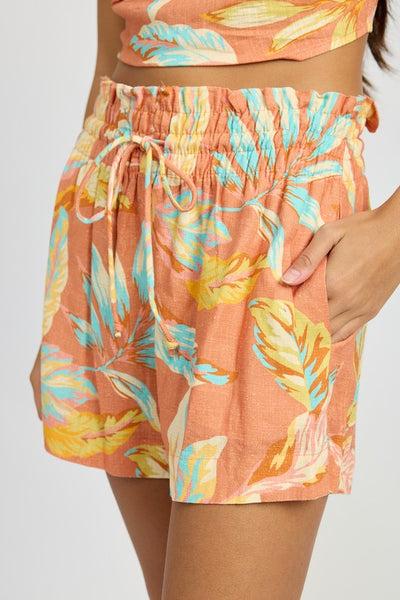 Ava Tropical Print Shorts - Pikemla