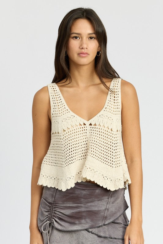 Maria Crochet Tank Top - Pikemla