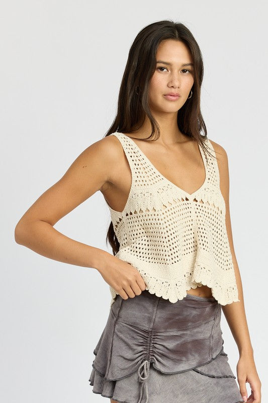 Maria Crochet Tank Top - Pikemla