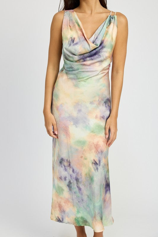 Marcy Watercolor Midi Dress - Pikemla