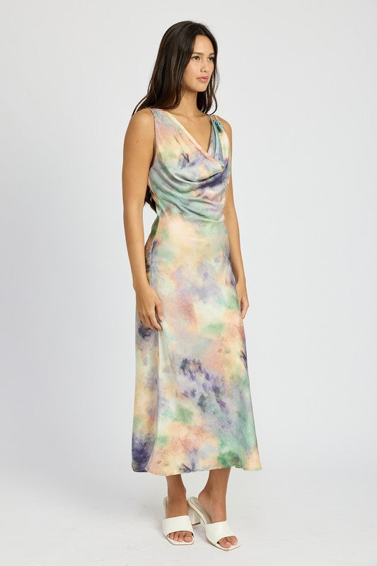 Marcy Watercolor Midi Dress - Pikemla