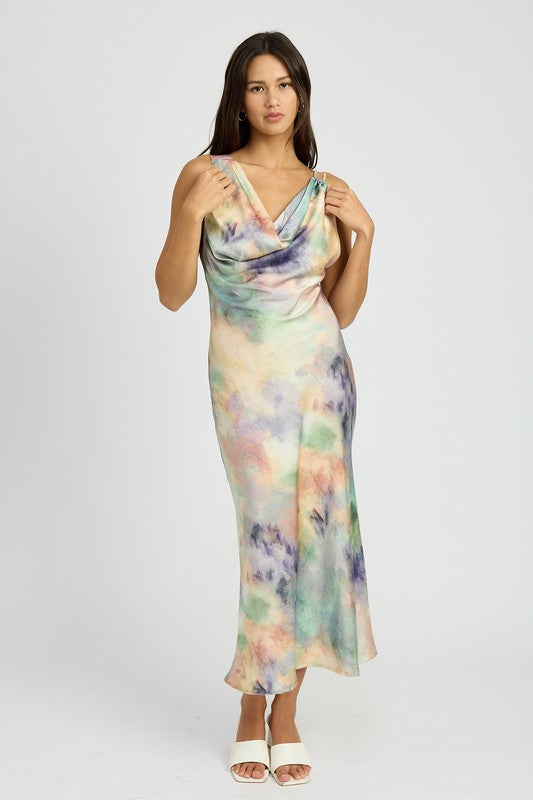 Marcy Watercolor Midi Dress - Pikemla