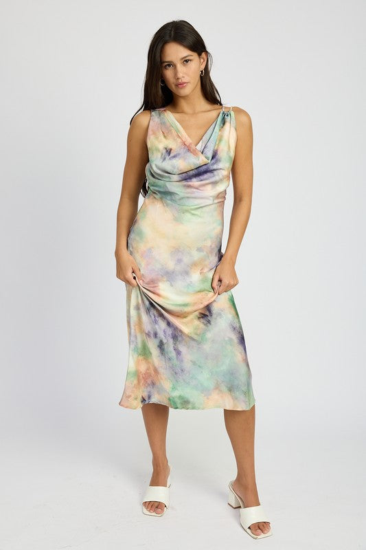 Marcy Watercolor Midi Dress - Pikemla