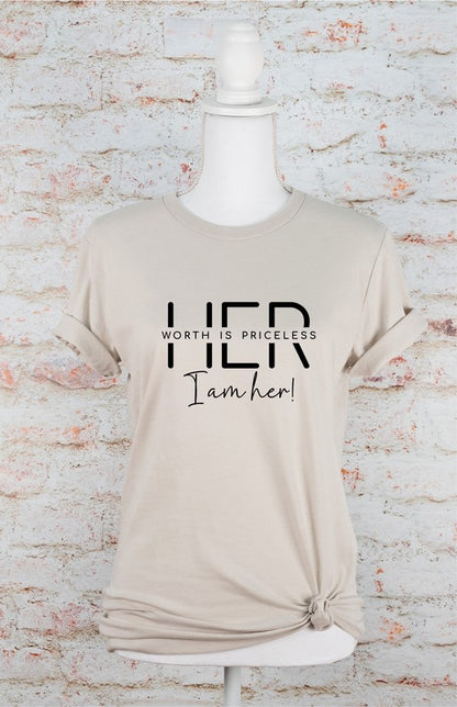 Her Worth is Priceless I am Her Graphic Tee - Pikemla