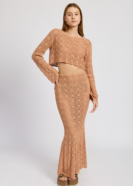 Tara Crochet Mermaid Maxi Skirt - Pikemla