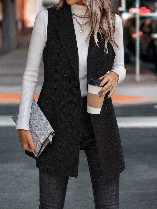 Sleeveless blazer vest
