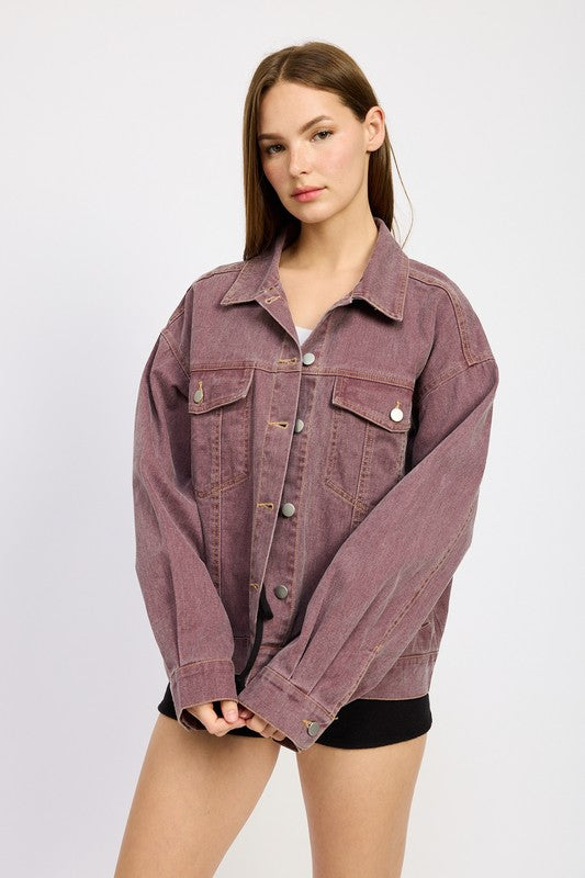 OVERSIZED DENIM SHIRT JACKET - Pikemla