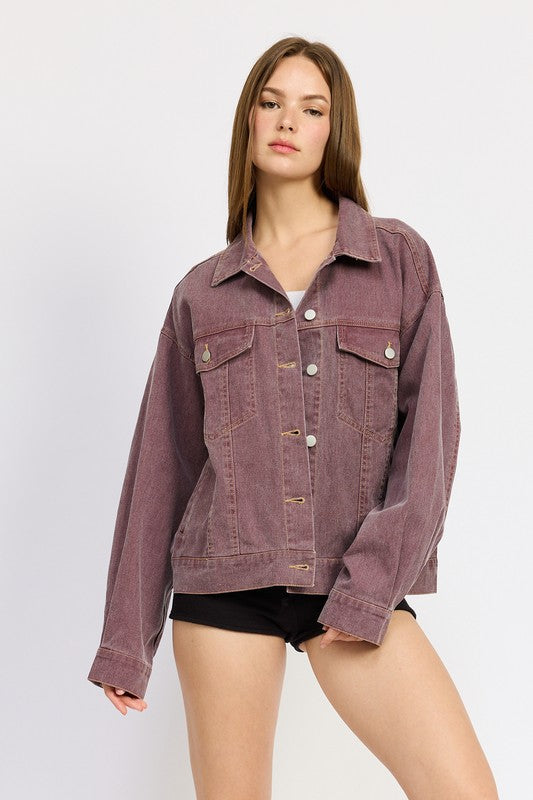 OVERSIZED DENIM SHIRT JACKET - Pikemla