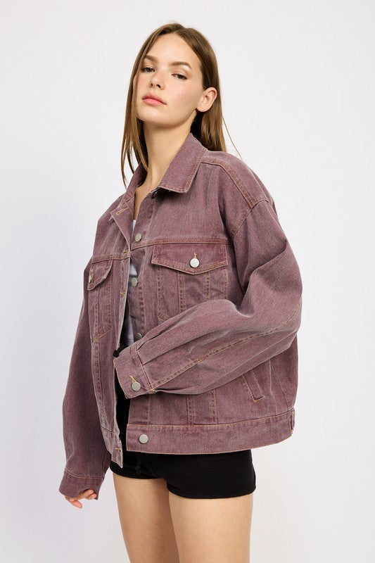 OVERSIZED DENIM SHIRT JACKET - Pikemla