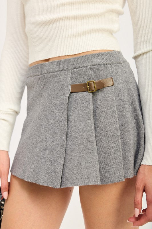 Pleated Mini Skirt - Pikemla