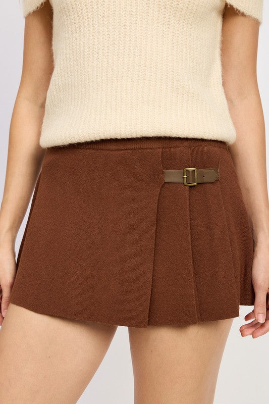 Pleated Mini Skirt - Pikemla