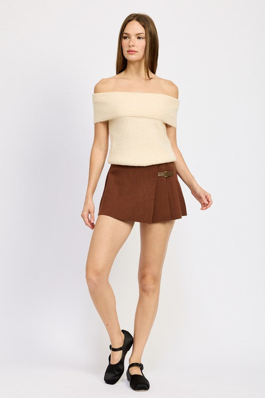 PLEATED MINI SKORT