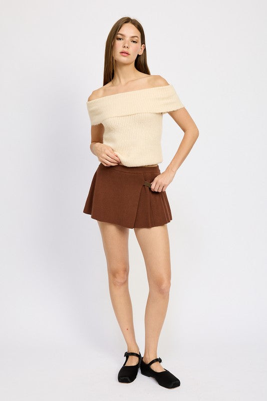 Pleated Mini Skirt - Pikemla