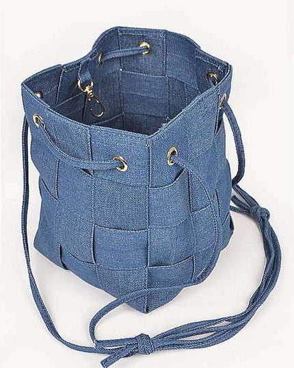 Weaved Denim Crossbody Bag - Pikemla