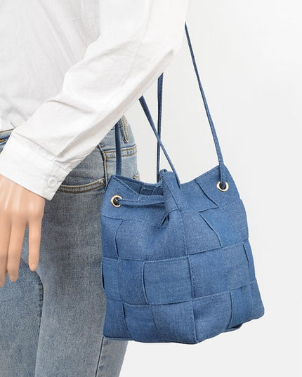 Weaved Denim Crossbody Bag - Pikemla