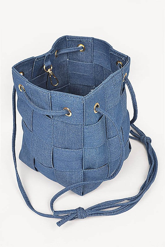 Weaved Denim Crossbody Bag - Pikemla