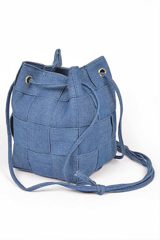 Weaved Denim Crossbody Bag - Pikemla