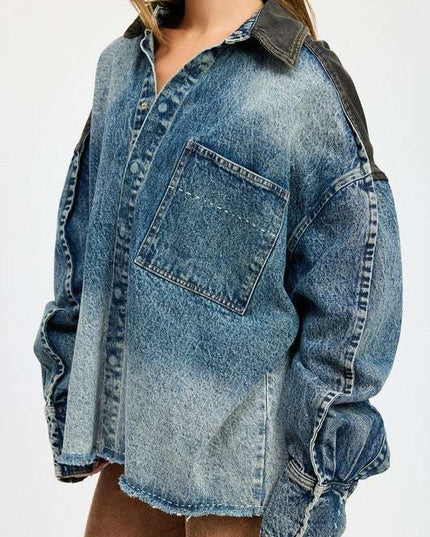 Oversized Denim Jacket - Pikemla