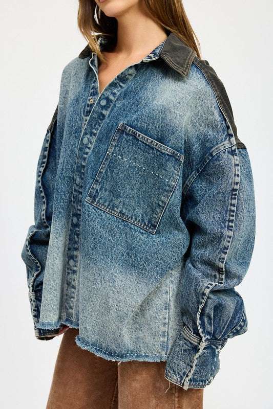 Oversized Denim Jacket - Pikemla