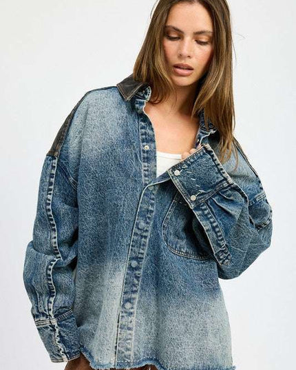 Oversized Denim Jacket - Pikemla