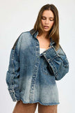 Oversized Denim Jacket - Pikemla