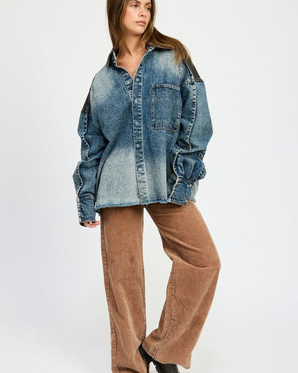 Oversized Denim Jacket - Pikemla