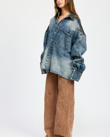 Oversized Denim Jacket - Pikemla