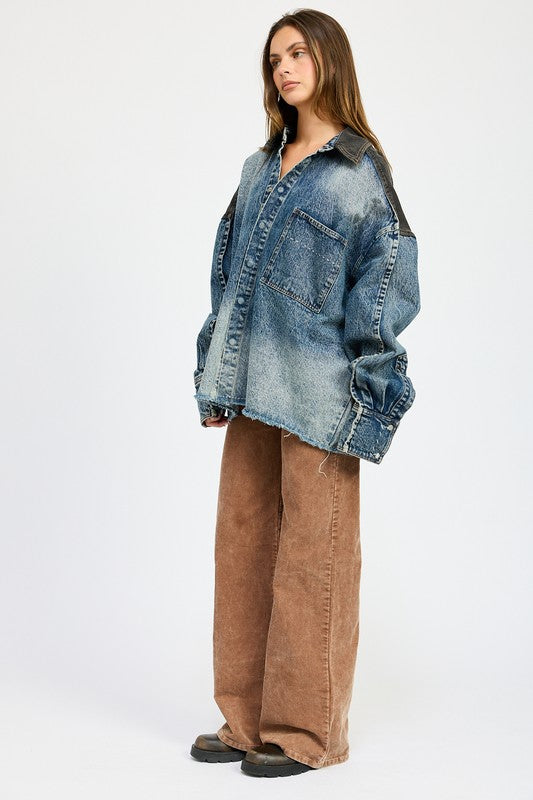 Oversized Denim Jacket - Pikemla