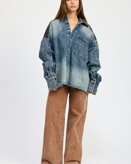 Oversized Denim Jacket - Pikemla