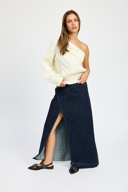 OVERSIZED ONE SHOULDER SWEATER - Pikemla