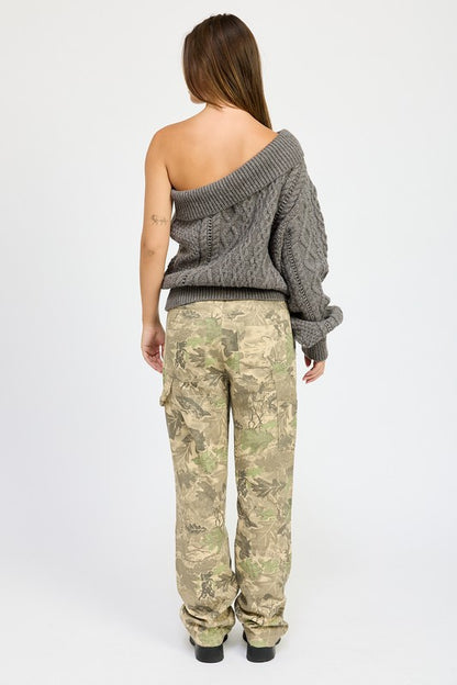 OVERSIZED ONE SHOULDER SWEATER - Pikemla