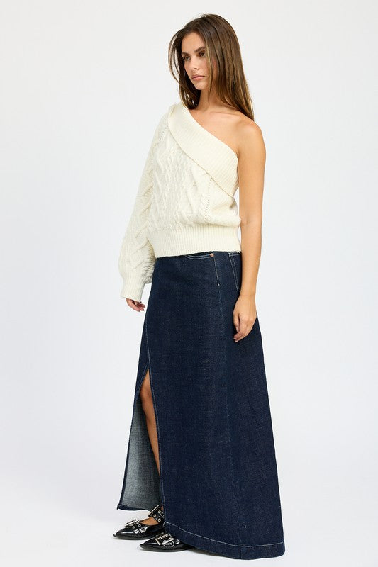 OVERSIZED ONE SHOULDER SWEATER - Pikemla