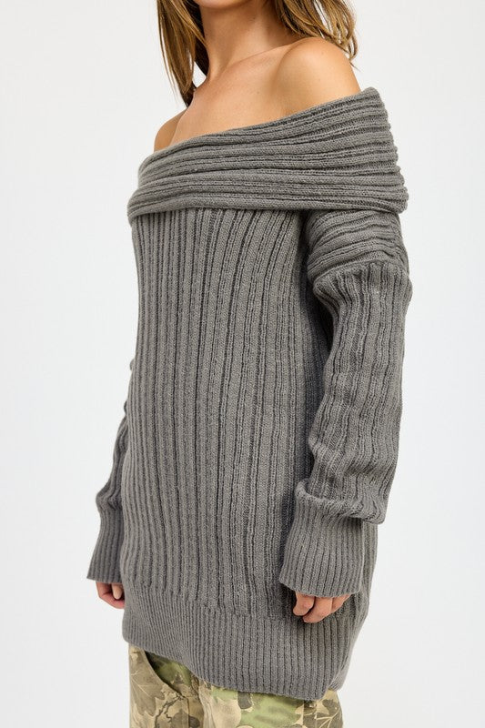 OVERSIZED OFF SHOULDER SWEATER - Pikemla