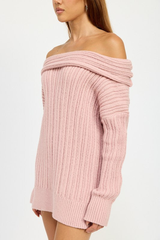 OVERSIZED OFF SHOULDER SWEATER - Pikemla