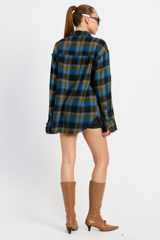 ACID WASH FLANNEL SHIRT - Pikemla