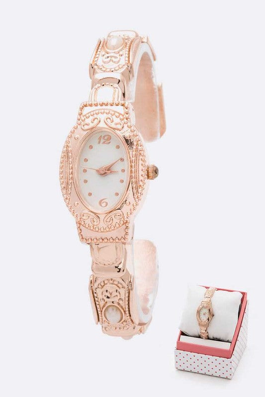 Rosegold Vintage Inspired Bangle Watch - Pikemla